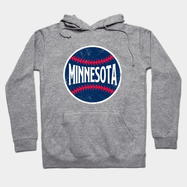 Minnesota Retro Baseball - White Hoodie by KFig21